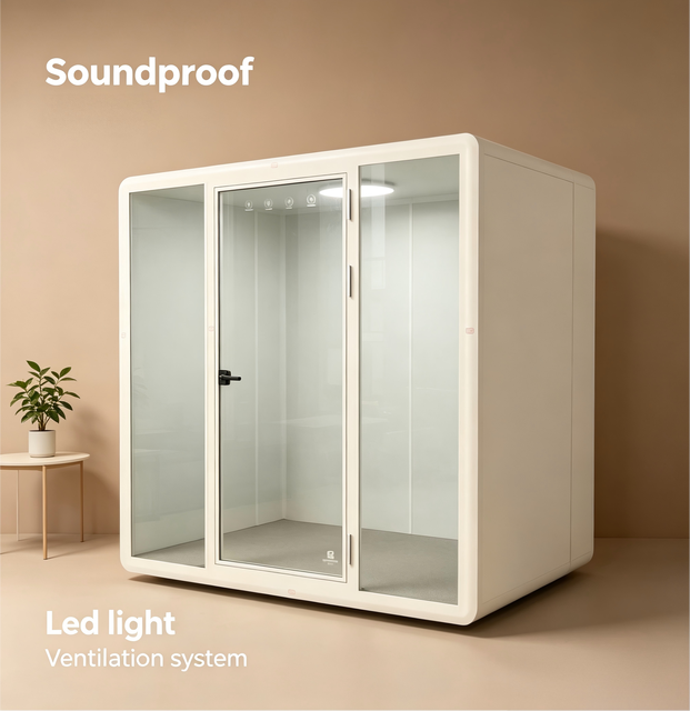 Modern Design Aluminum Frame Movable Soundproof Office Pods Study Cabin for Home Office Co-working Office Building Apartment