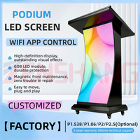 TENSHANG LED Podium Display P1.538 P1.86 P2 P2.5 Modul LED GOB Kontrol WIFI APP Perawatan Depan Magnetik Mimbar dengan Roda