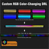 Barre lumineuse LED ultra-mince 90W à une seule rangée, RGB DRL, lampe de conduite universelle pour camion, SUV, pick-up
