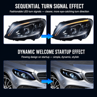 Conjunto de Faros LED para Mercedes-Benz Clase C W205 2015-2020, Proyector Multihaz, Luz Alta y Baja, OEM, Venta al Por Mayor de Fábrica