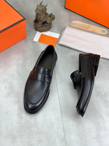 Men Leather Loafers <b>Slip</b> On Business Casual Dress Shoes Breathable Non <b>Slip</b> Sole Formal Office Daily Wear Footwear - Product Image 4