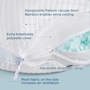 Tất cả các mùa giải 28 "L x 18" W dây kéo có thể giặt bìa không gây dị ứng Gel Bộ nhớ bọt chỉnh hình cổ hỗ trợ shredded Bộ nhớ bọt gối - Product Image 4