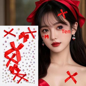 3D Black Bow Tattoo Stickers Waterproof Rhinestone <b>Gem</b> <b>Face</b> Decals for <b>Festival</b> Party Balletcore DIY Ribbon Tattoo Sheets - Product Image 2