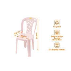 Large PP Plastic <b>Garden</b> <b>Chair</b> Floral Pattern Backrest Heavy Duty Lightweight Durable <b>Stackable</b> Eco-Friendly Waterproof <b>Chair</b> - Product Image 2