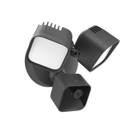 Caméra de sécurité filaire moderne à batterie avec projecteur 2600 Lumens, vision HD en direct, détection de mouvement, sirène intégrée, résistante aux intempéries