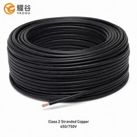 Cable Eléctrico de Cobre Trenzado Negro con Aislamiento de PVC, 450/750V Clase 2, para Cableado de Tableros de Distribución