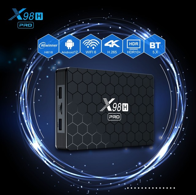 2023 Super Tv Box 4k Android 12 Allwinner H618 Dual Band Wifi BT5.0 4GB 64GB Smart Android Tv Box X98H PRO Set-top Box