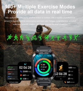 K57 PRO 1.96 pouces IPS 100 + plusieurs modes d'exercice 400mAh grande batterie BT appel musique Reloj Inteligente Hombre montre intelligente pour hommes - Product Image 2