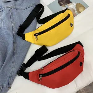2022 New stylish sports outdoor Fanny pack Men and women solid color large capacity chest bag mobile phone zero wallet