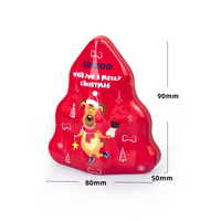 Boîte de Noël personnalisée en métal de qualité alimentaire d'usine pour cadeau paquet de bonbons et de biscuits Grand gâteau de Noël Boîte en fer blanc de Noël rose