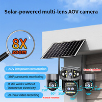 Caméra PTZ sans fil solaire VESAFE QD10-AOV 8K 20MP IP66 étanche avec zoom 8X, sécurité extérieure, carte SIM 4G, 12000mAh V380-Pro