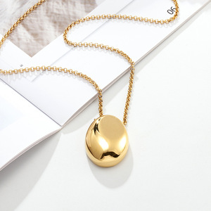 Factory Wholesale 14k Gold Plated Necklace Vintageshaped Necklace <b>Titanium</b> Steel High-grade Sweater <b>Chain</b> Hip Hop Wholesale - Product Image 4
