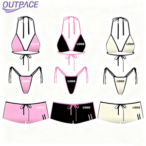 Fabricante Chino de Bikinis Personalizados, Bikini de Tanga de Secado Rápido para Mujer de Talla Grande, Spandex/Poliéster, Venta al por Mayor de Trajes de Baño - Product Image 1