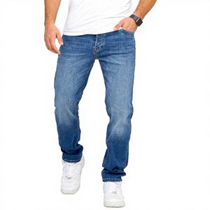 Jean droit décontracté noir pour homme 2026 – Design basique tricoté, effet vieilli, coupe mi-haute, coupe-vent, 100 % coton, denim mi-lourd - Product Image 4