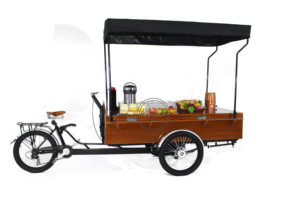 2025 conception café chariot vélo lecteur <span class=keywords><strong>de</strong></span> musique populaire Vintage boissons Tricycle extérieur vue sur la rue restauration rapide vente vélo - Product Image 4