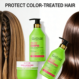 Ensemble <span class=keywords><strong>de</strong></span> soins capillaires réparateurs aux herbes et aux fleurs <span class=keywords><strong>de</strong></span> cactus, <span class=keywords><strong>shampooing</strong></span> apaisant réparateur hydratant pour cheveux secs et abîmés, étiquette privée OEM - Product Image 2