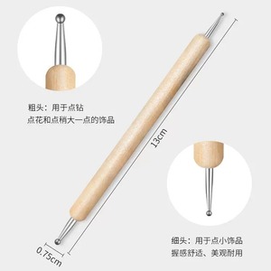 Nail Art Dotting Pen Set 5Pcs Wooden Handle Silicone Tip For Gel Polish Polka Dot Design Nail <b>Decoration</b> Tools - Product Image 5
