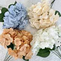 Hydrangea artificielle de haute qualité, effet toucher réel, grande fleur à 5 branches, style TIANYUAN, pour décoration maison et mariage