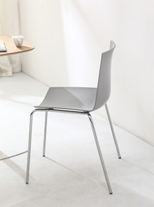 Wholesale Factory Minimalist Furniture Modern <strong>Simple</strong> Cateen <strong>Chair</strong> White Restaurant Nordic Cafe Armless Metal Legs Dining <strong>Chair</strong> - Product Image 4