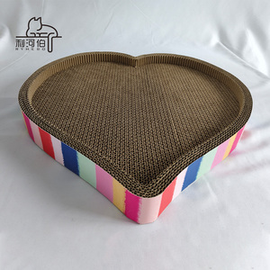 Pencakar Kucing 2 Tingkat Bentuk Hati Ramah Lingkungan, Kokoh, Tahan Aus, Modern Klasik, Besar, Mewah dari Karton Bergelombang - Product Image 1