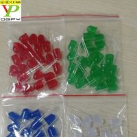 LED à capuchon de dôme de 10mm de diamètre rouge vert bleu jaune blanc RGB clignotant avec résistances avec lentille diffuse de couleur 250 pièces par sac