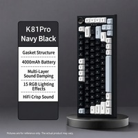 Clavier mécanique K81 Tri-mode 75% avec touches interchangeables à chaud, rétroéclairage RGB, sans fil 2.4G et filaire 4000/8000mAh pour le gaming