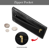 Dompet Wanita JIANJI Slim Panjang Anti RFID dengan Kancing, Lapisan Nilon, Kulit PU, Model Bidold, Tempat Kartu Kredit Multifungsi