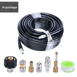 Kit de Limpieza de Mangueras de Alta Presión para Desatascar Drenajes Municipales con Boquilla de Chorro de Agua y Accesorios de Lavado - Product Image 3