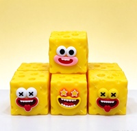 Jouet Squishy Populaire au Fromage Croustillant, Jouet Anti-Stress à Presser Doux, Jouets Fidget à Expressions Amusantes, Remplisseurs de Sacs Cadeaux, Cadeaux