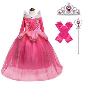 Robe d'anniversaire pour filles, <span class=keywords><strong>belle</strong></span> <span class=keywords><strong>au</strong></span> <span class=keywords><strong>bois</strong></span> <span class=keywords><strong>dormant</strong></span>, robe de princesse <span class=keywords><strong>aurore</strong></span>, rose rouge, costume de cosplay pour filles, fête d'halloween, carnaval - Product Image 2