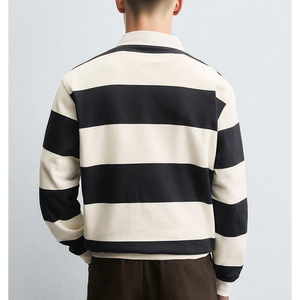 <span class=keywords><strong>Polo</strong></span> a Righe in Cotone Lavorato a Maglia con Logo Ricamato Personalizzato, Alta Qualità, <span class=keywords><strong>Manica</strong></span> <span class=keywords><strong>Lunga</strong></span>, Stile Casual per <span class=keywords><strong>Uomo</strong></span> - Product Image 2