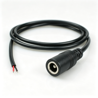 Câble d'extension d'alimentation DC 5.5 2.1mm femelle vers fil ouvert rouge noir étamé pour LED, CCTV, routeur