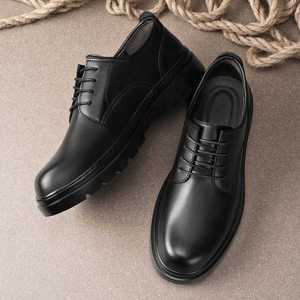 Zapatos Oxford de Cuero Genuino para Hombre, con Punta Redonda y Cordones, Suela de Goma Antideslizante, para Todas las Temporadas, Oficina y Carrera - Product Image 3