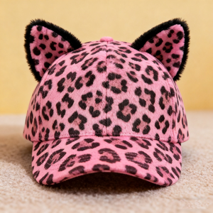 Elegante Gorra de Béisbol de Algodón de 6 Paneles con Estampado de Leopardo Personalizado, Impermeable, para Deportes Casuales y Uso Diario - Product Image 1