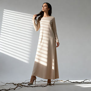 Abaya Modeste en Polyester Uni Personnalisée en Gros pour Femmes Musulmanes – Robe Décontractée Tendance - Product Image 2