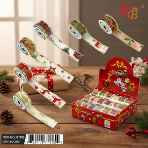 1.5\"X106\" Christmas <b>Ribbon</b> for Gift <b>Wrapping</b> 144/8/18CS - Product Image 3