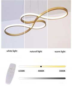 Nhà Hàng Phòng Khách Sắt Cong Tuyến Tính Vòng Ánh Sáng Mặt Dây Chuyền Thiết Kế Tối Giản Bắc Âu Sáng Tạo Âm Nhạc Lưu Ý Hình Dạng Đèn - Product Image 4