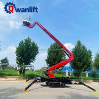 Plataforma de Trabajo Aérea con Orugas, Elevador de Brazo Articulado Eléctrico Hidráulico Tipo Araña, CE, 20m de Altura, 300kg, Modelo Compacto