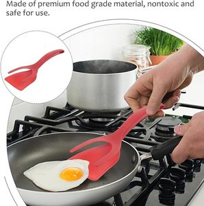 2'si 1 Arada Kavrama ve Çevirme Spatula Maşası Çevre Dostu Yeniden Kullanılabilir Balık Krep Fransız Tostu Omlet Yapma Aracı Silikon Pişirme Spatulası - Product Image 6