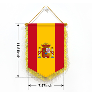 Bandera española con rayas verticales rojas y amarillas y una borla de 20*30cm, adecuada para exhibir en <span class=keywords><strong>festivales</strong></span> culturales europeos - Product Image 1