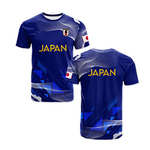 Yatagarasu ถือลูกบอลสีแดงแชมเปี้ยนทีม<span class=keywords><strong>โลก</strong></span><span class=keywords><strong>2022</strong></span>ญี่ปุ่นซามูไรเสื้อฟุตบอลสีฟ้าติดฟูจิซากุระพระอาทิตย์ตกเสื้อยืดฟุตบอลโปโล - Product Image 2