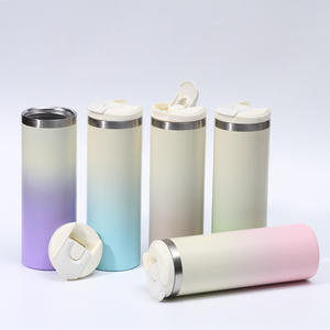 Botella de agua al vacío de acero inoxidable de Color degradado al por mayor, <span class=keywords><strong>chanclas</strong></span> rectas delgadas, termo, taza para viaje - Product Image 2