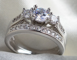 Fashion <b>Couple</b> <b>Rings</b> for Women Heart Rhinestones Zirconia <b>Rings</b> Set Trendy Men Stainless Steel <b>Ring</b> Wedding Band Jewelry Gifts - Product Image 3