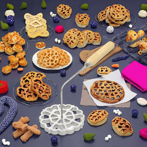 Creatifchef 2025, Nuevo Molde para Galletas de Roseta Reutilizable de Aleación de Aluminio y Madera Maciza con Mango para Herramientas de Repostería y Aperitivos Fritos - Product Image 3