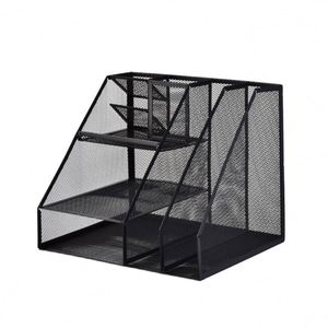 Multifunctional Black Metal Mesh <b>Desk</b> Organizer File Storage Stationery <b>Set</b> for Office and Home Supplies - Product Image 5