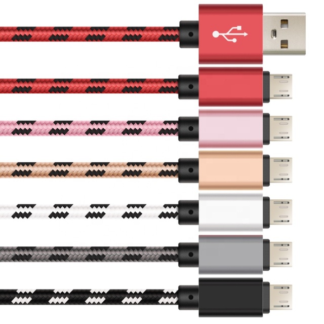 V8 Fast Charging Data Cable Nylon 1M Micro USB Cable Charger Wire Line for Xiaomi HTC Samsung Android Phone Cables Cord