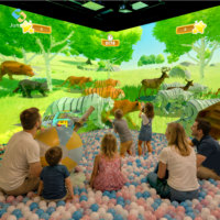 Salle immersive 3D, projection holographique interactive sur mur, jeu interactif tout-en-un de réalité augmentée sur mur/sol