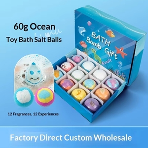 Coffret de boules de bain au sel de mer pour enfants 60g x12, boîte cadeau avec design du zodiaque chinois. Les styles de jouets marins sont aléatoires. - Product Image 4