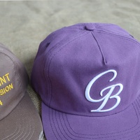 Topi Snapback Unisex Vintage Tanpa Struktur, 5 Panel, Kanvas Katun, Bordir Logo Merek Kustom Grosir Pabrik