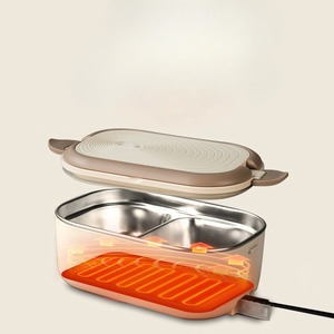 Boîte <span class=keywords><strong>à</strong></span> Lunch <span class=keywords><strong>Chauffante</strong></span> Électrique Portable en Acier Inoxydable 304 pour Employés de Bureau avec Compartiment <span class=keywords><strong>à</strong></span> Riz - Product Image 2